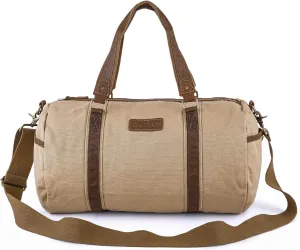 Gootium Duffle Bag - Canvas Travel Duffel Weekender Shoulder Bags Gym Tote, 28L, Khaki