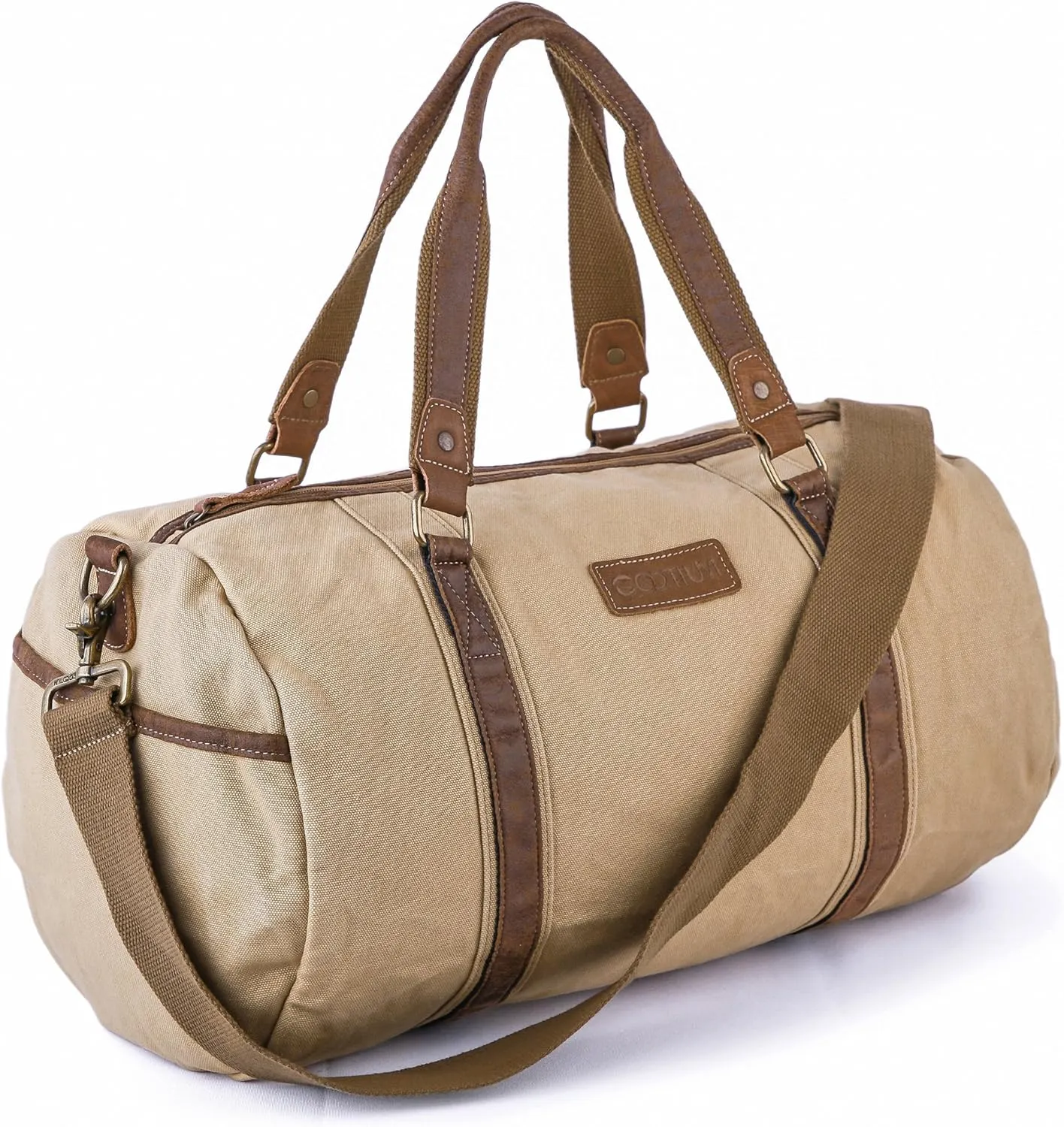 Gootium Duffle Bag - Canvas Travel Duffel Weekender Shoulder Bags Gym Tote, 28L, Khaki