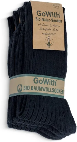 GoWith 4-5 Pairs Unisex Natural 97% Cotton Crew Socks, Comfy Cozy Breathable Seamless Casual Socks for Men & Women