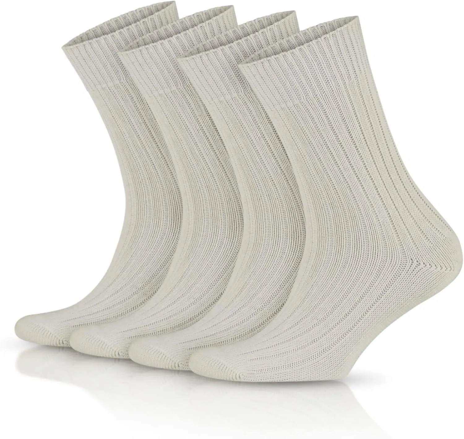 GoWith 4-5 Pairs Unisex Natural 97% Cotton Crew Socks, Comfy Cozy Breathable Seamless Casual Socks for Men & Women