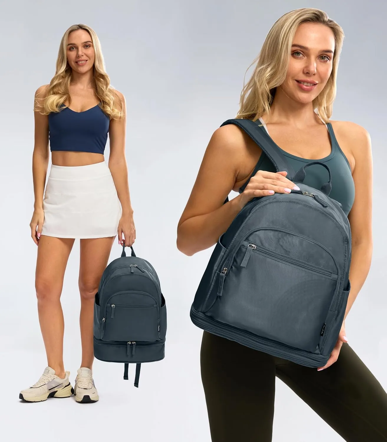 Gym Backpack for Women Small Gym bag with Expandable Shoe Compartment Waterproof Travel Backpack 26L