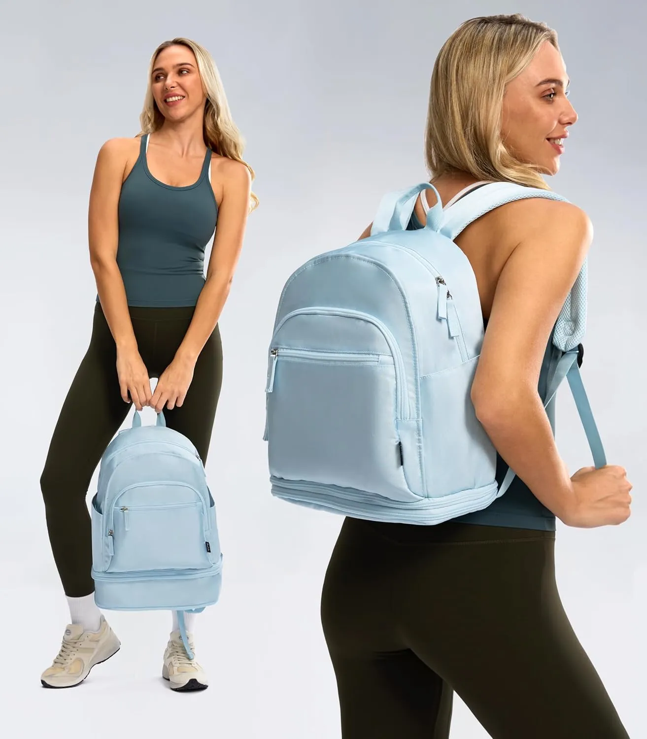 Gym Backpack for Women Small Gym bag with Expandable Shoe Compartment Waterproof Travel Backpack 26L