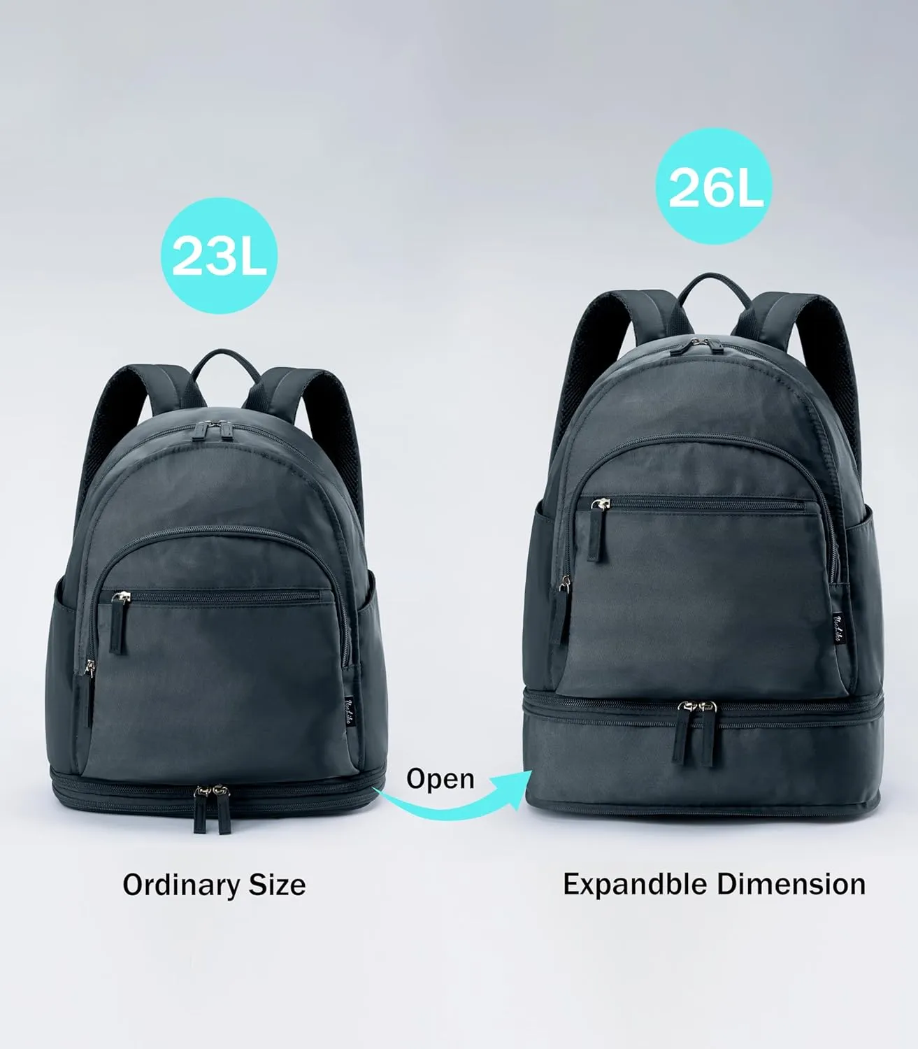 Gym Backpack for Women Small Gym bag with Expandable Shoe Compartment Waterproof Travel Backpack 26L