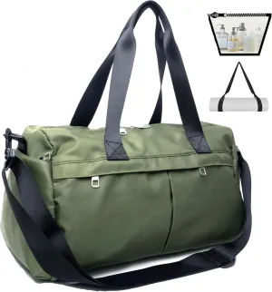 Gym Bag 3.0 Durable Designed Duffel Bag with Shoe Compartment Including 2 Detachable Wet-Compartment WoMen & Men (Army green)