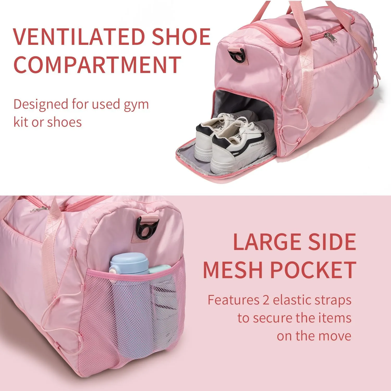 Gym Bag 36L Large Travel Duffel Bag For Men&Women Water-Resistant Sport Bags With Shoes Compartment Wet Pocket Heavy Duty Weekender Overnight Carry On Bag For Gym, Yoga, Swim, Travel