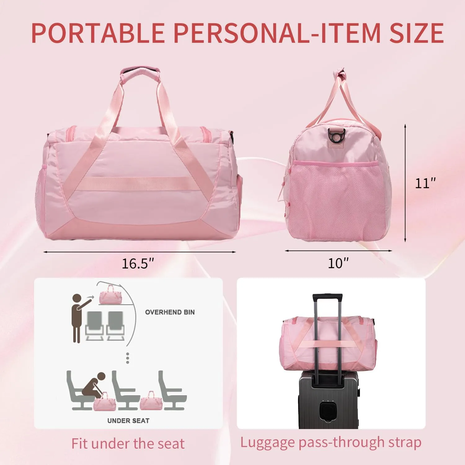 Gym Bag 36L Large Travel Duffel Bag For Men&Women Water-Resistant Sport Bags With Shoes Compartment Wet Pocket Heavy Duty Weekender Overnight Carry On Bag For Gym, Yoga, Swim, Travel