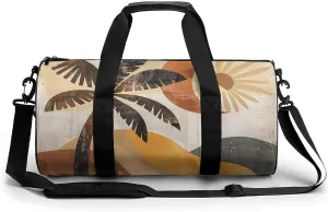 Gym Bag Abstract Palm Tree Duffel Bag for Men Women Overnight Bag with Shoe Compartment Workout Bags