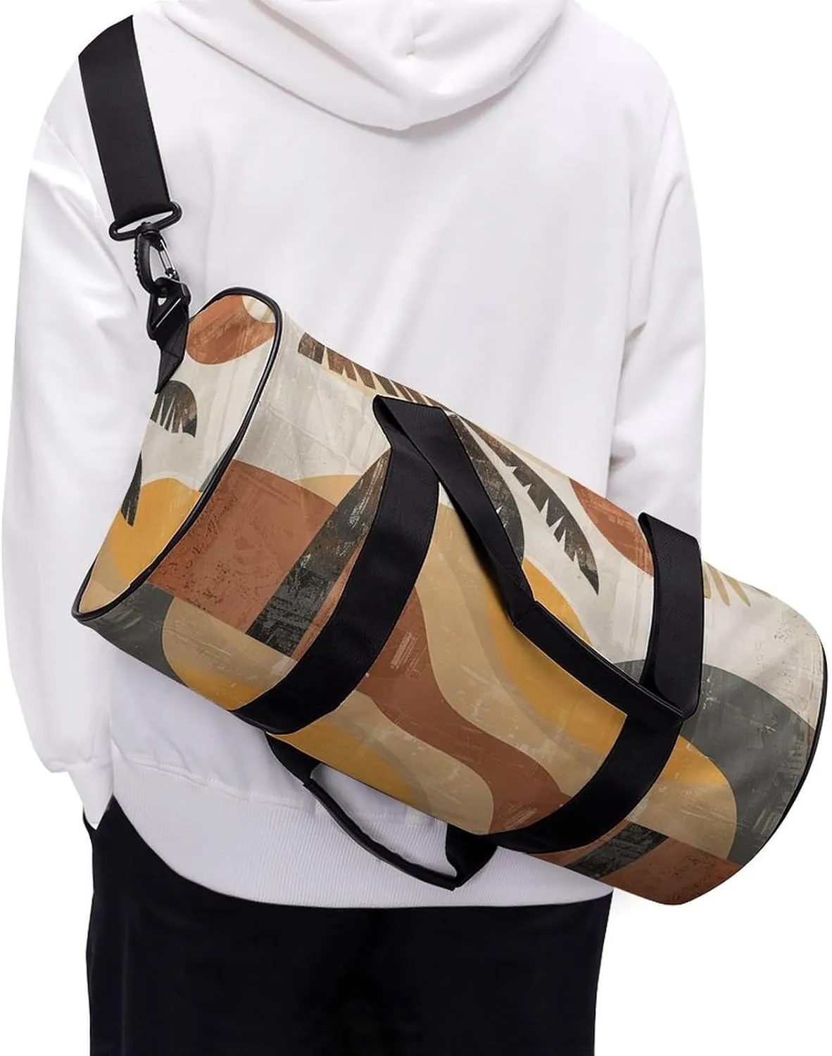 Gym Bag Abstract Palm Tree Duffel Bag for Men Women Overnight Bag with Shoe Compartment Workout Bags