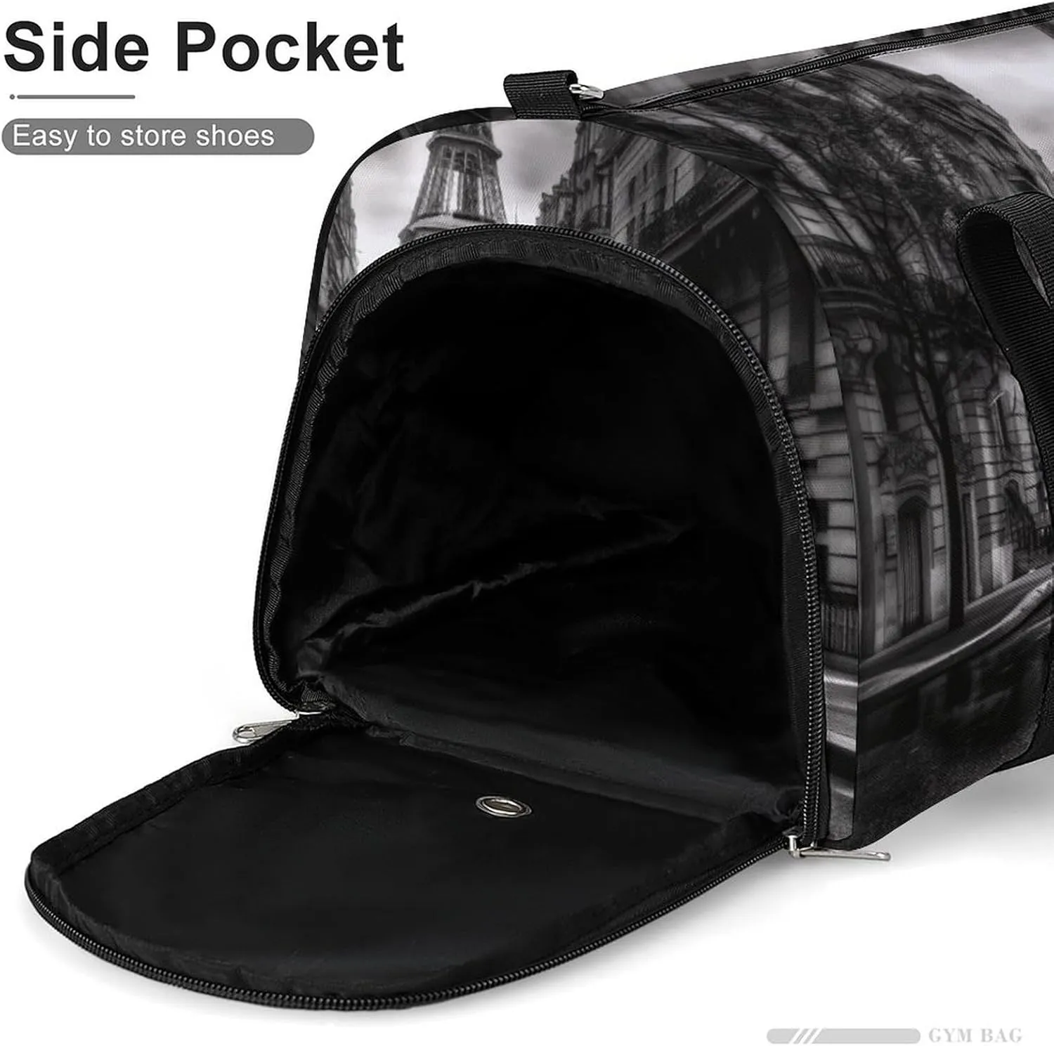 Gym Bag City Street Red Car Duffel Bag for Men Women Overnight Bag with Shoe Compartment Workout Bags