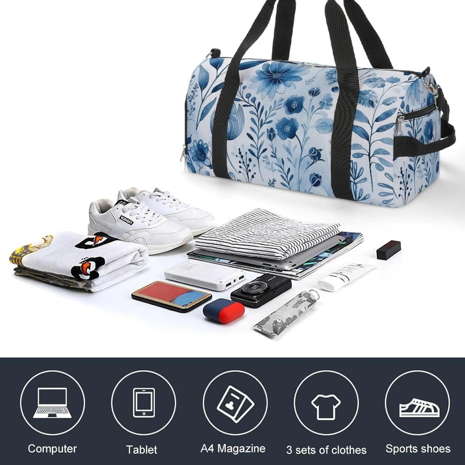 Gym Bag Color Field Painting Style Duffel Bag for Men Women Overnight Bag with Shoe Compartment Workout Bags