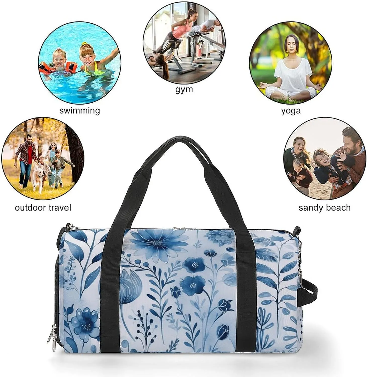 Gym Bag Color Field Painting Style Duffel Bag for Men Women Overnight Bag with Shoe Compartment Workout Bags
