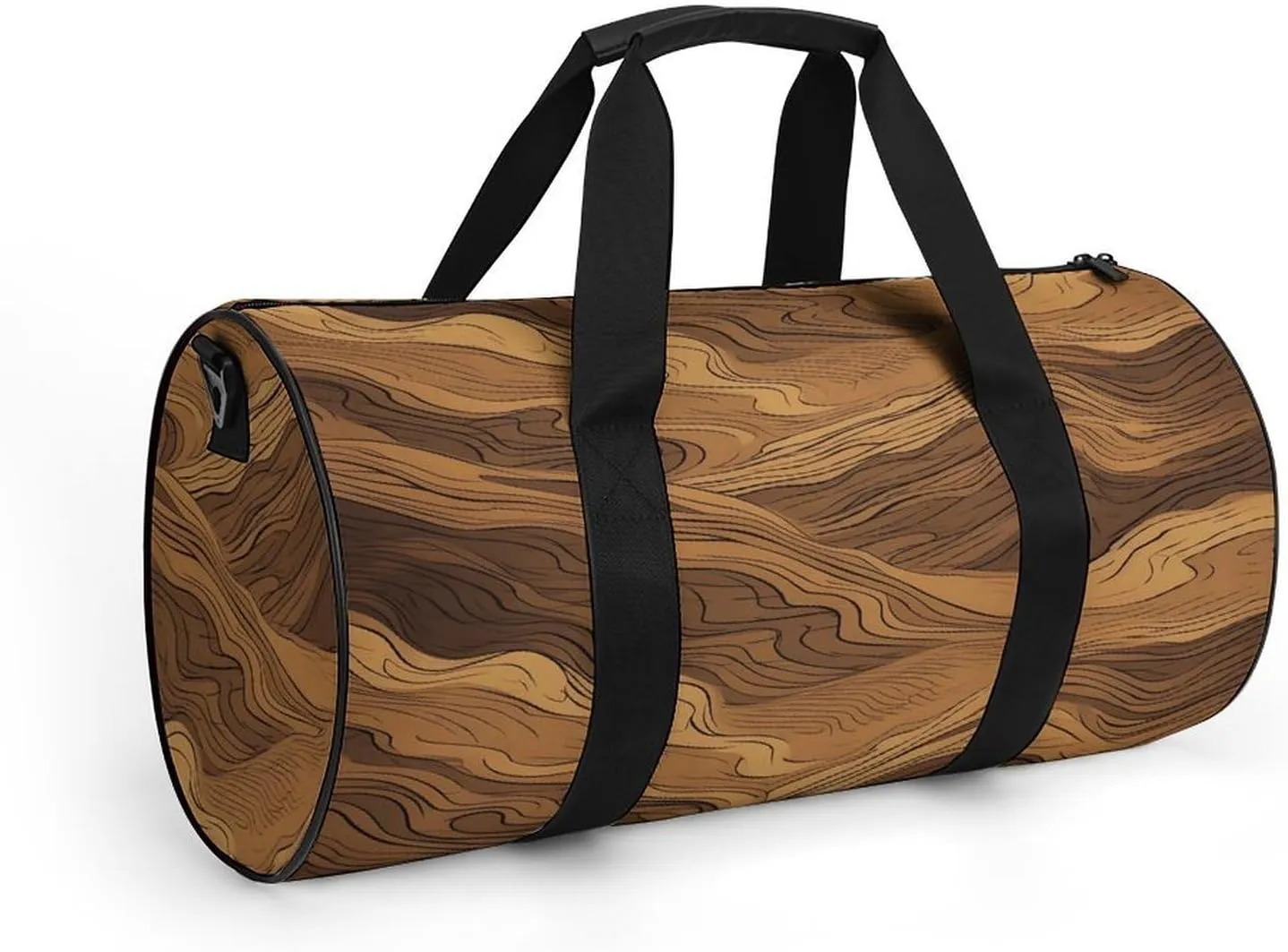 Gym Bag Dark Brown Stripes Duffel Bag for Men Women Overnight Bag with Shoe Compartment Workout Bags