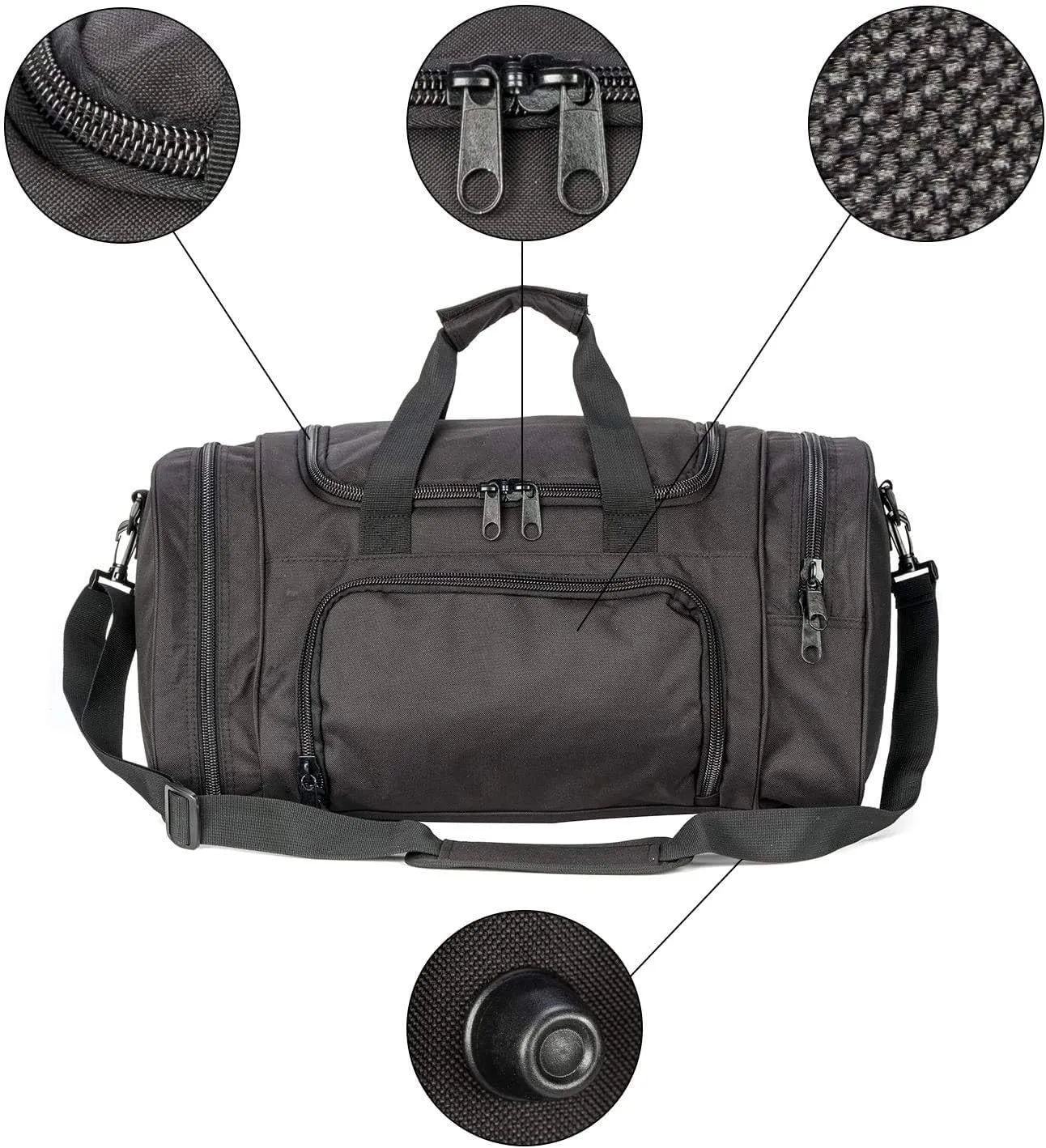 Gym Bag Duffle Bags for Men Women with Shoes Compartment Sport Weekend Travel Overnight Carry On Bag for Tactical Military Travel Work Out Bags (Black)