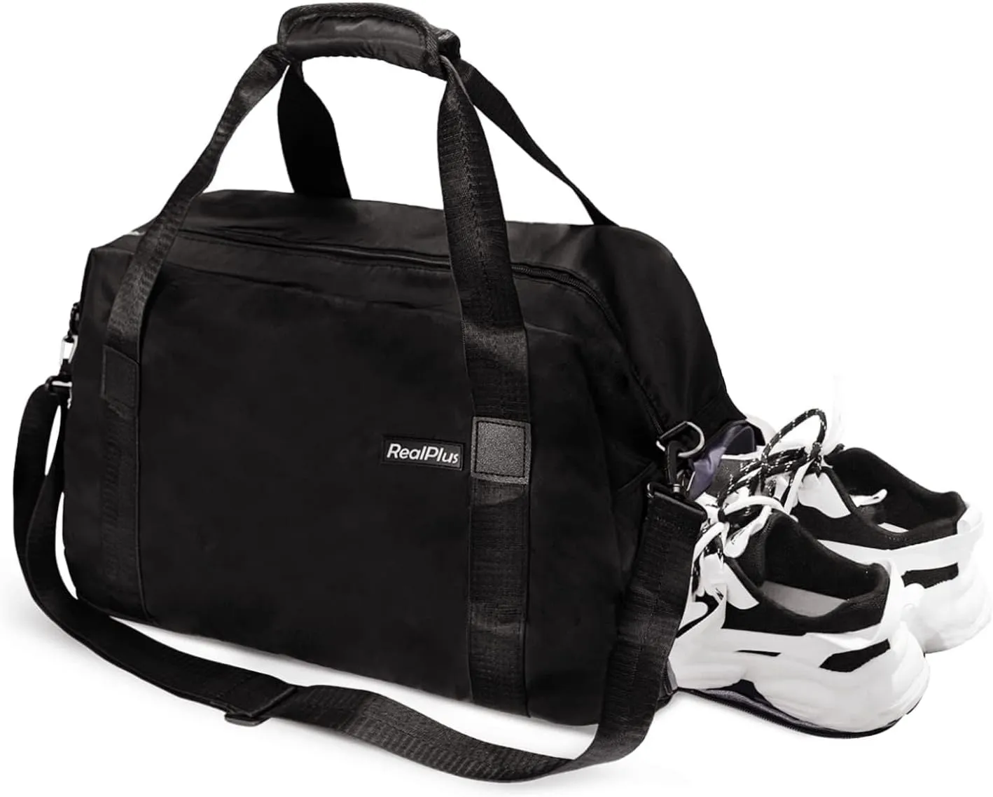 Gym Bag for Men and Women, RealPlus 31L/44L Expandable Travel Duffel Bag with Shoe Compartment and Wet Pocket, Lightweight Waterproof Carry On Bag for Weekender Overnight, Swimming Yoga Plane