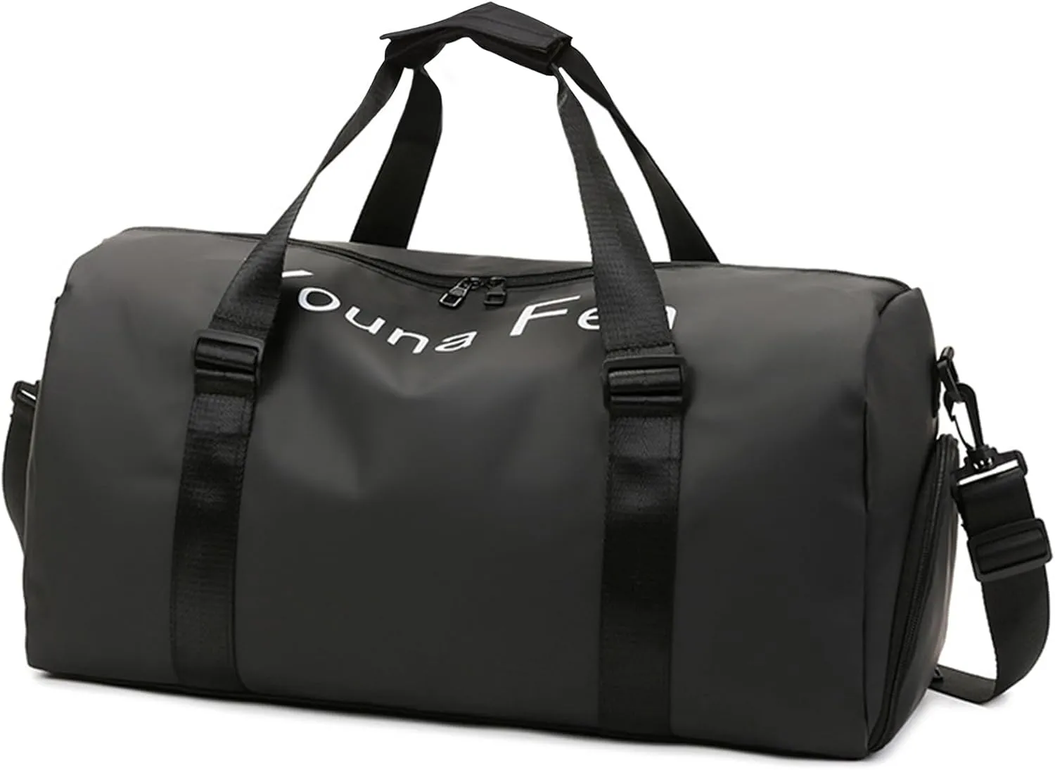 Gym Bag for Women and Men, Sports Gym Bag with Shoes Compartment & Wet Pocket, Waterproof Weekend Overnight Bag Carry on Bag Gym Tote Bag, Travel Bag for Beach Swim Bags Sports Gym (Black)