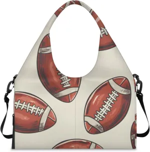 Gym Bag for Women Cartoon Footballs Duffel Bag with Shoe Compartment and Yoga Mat Holder Portable Weekender Bags Travel Tote Bags