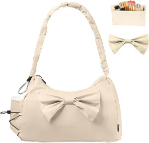 Gym Bag for Women, Duffle Bag Women with Shoe Compartment and Wet Pocket, Small Gym Tote Bag for Weekender Travel Workout (Beige)