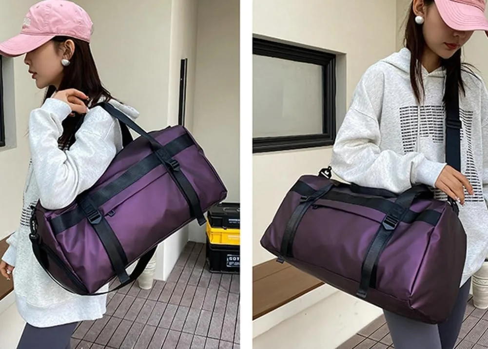 Gym Bag for Women Men with Shoe Compartment Waterproof Travel Duffel Weekender Carry on Beach Yoga Overnight Luggage