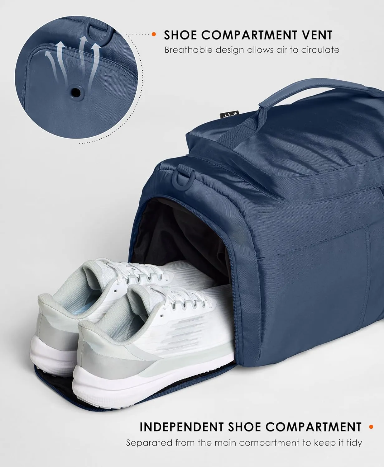 Gym Bag for Women Workout Gym Backpack with Shoe Compartment Sports Duffel Bag Multiple Pockets 30L (Navy)