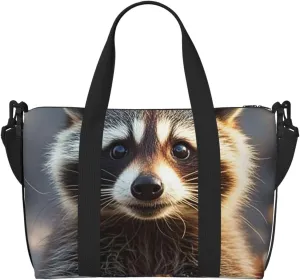Gym Bag Funny raccoon3 Duffel Bag for Men Women Travel Overnight Bag with Shoe Compartment Workout Bags