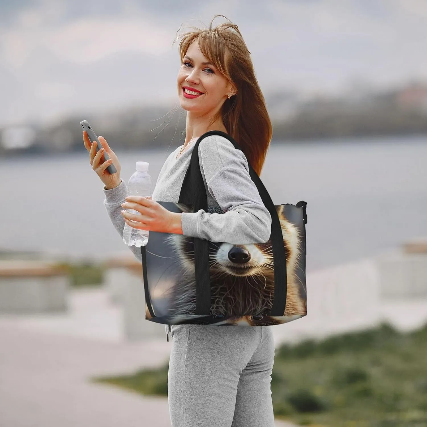 Gym Bag Funny raccoon3 Duffel Bag for Men Women Travel Overnight Bag with Shoe Compartment Workout Bags