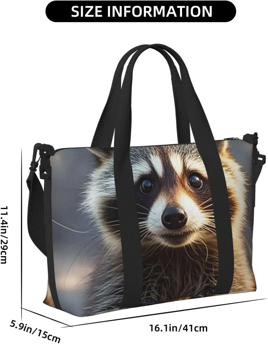 Gym Bag Funny raccoon3 Duffel Bag for Men Women Travel Overnight Bag with Shoe Compartment Workout Bags