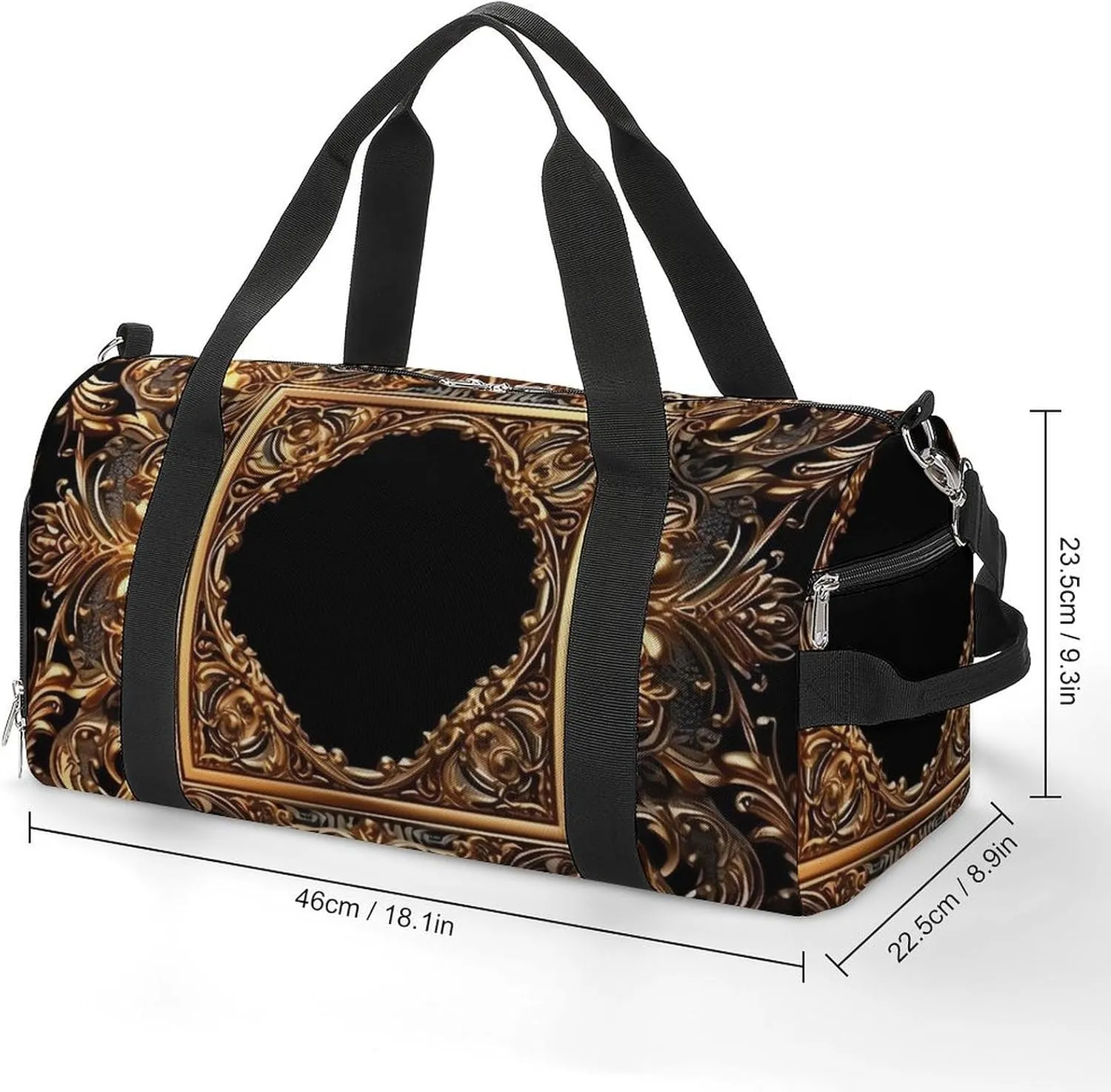 Gym Bag Golden Frame Duffel Bag for Men Women Travel Overnight Bag with Shoe Compartment Workout Bags