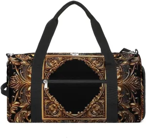 Gym Bag Golden Frame Duffel Bag for Men Women Travel Overnight Bag with Shoe Compartment Workout Bags