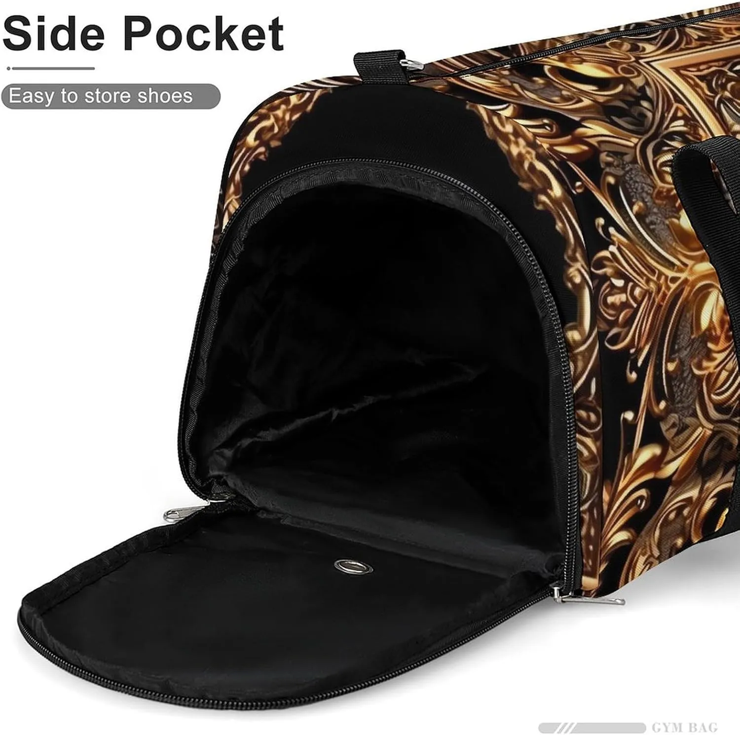 Gym Bag Golden Frame Duffel Bag for Men Women Travel Overnight Bag with Shoe Compartment Workout Bags