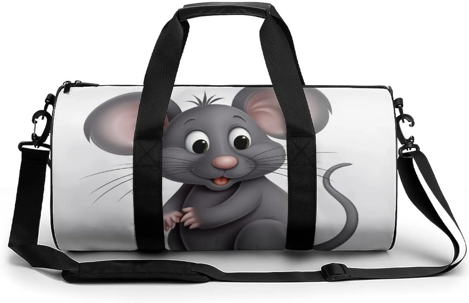 Gym Bag Gray Animals Duffel Bag for Men Women Overnight Bag with Shoe Compartment Workout Bags