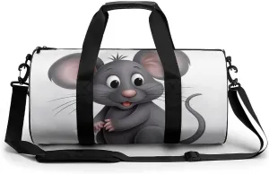 Gym Bag Gray Animals Duffel Bag for Men Women Overnight Bag with Shoe Compartment Workout Bags