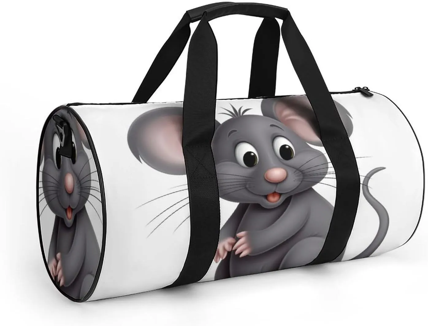 Gym Bag Gray Animals Duffel Bag for Men Women Overnight Bag with Shoe Compartment Workout Bags
