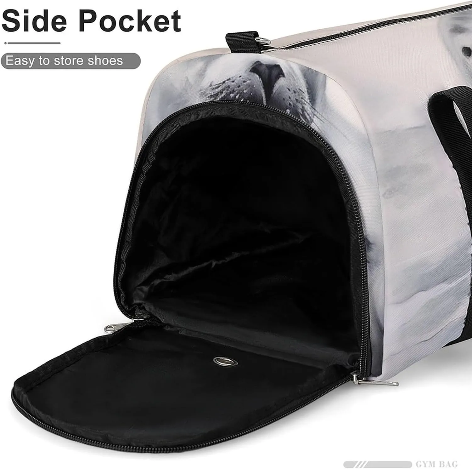 Gym Bag Harp Seal Painting Duffel Bag for Men Women Overnight Bag with Shoe Compartment Workout Bags