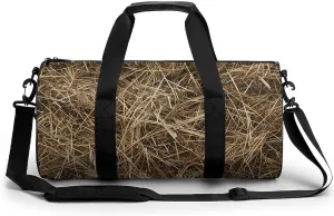 Gym Bag Hay Texture Photo Duffel Bag for Men Women Overnight Bag with Shoe Compartment Workout Bags