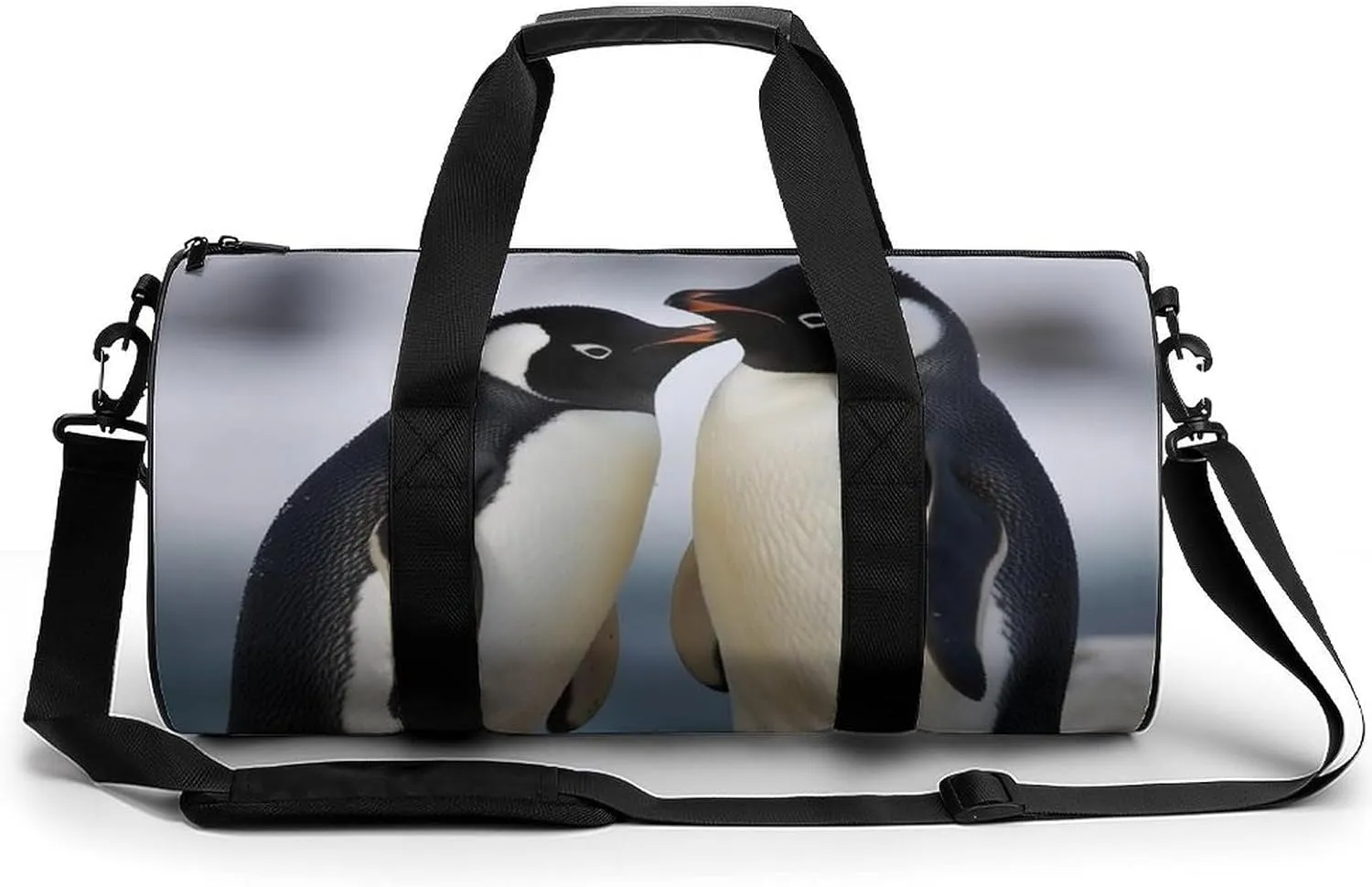Gym Bag I Love Penguins Duffel Bag for Men Women Overnight Bag with Shoe Compartment Workout Bags