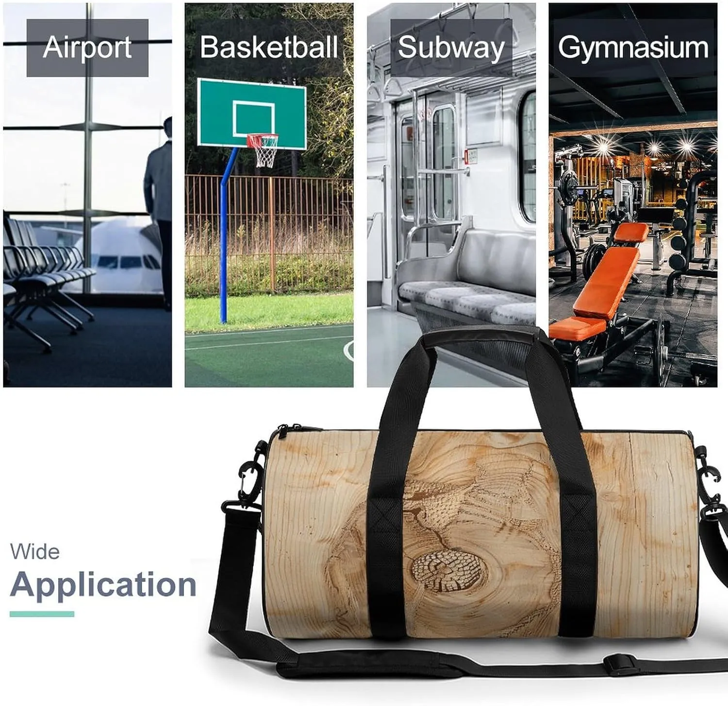 Gym Bag Large Circular Crack Duffel Bag for Men Women Overnight Bag with Shoe Compartment Workout Bags