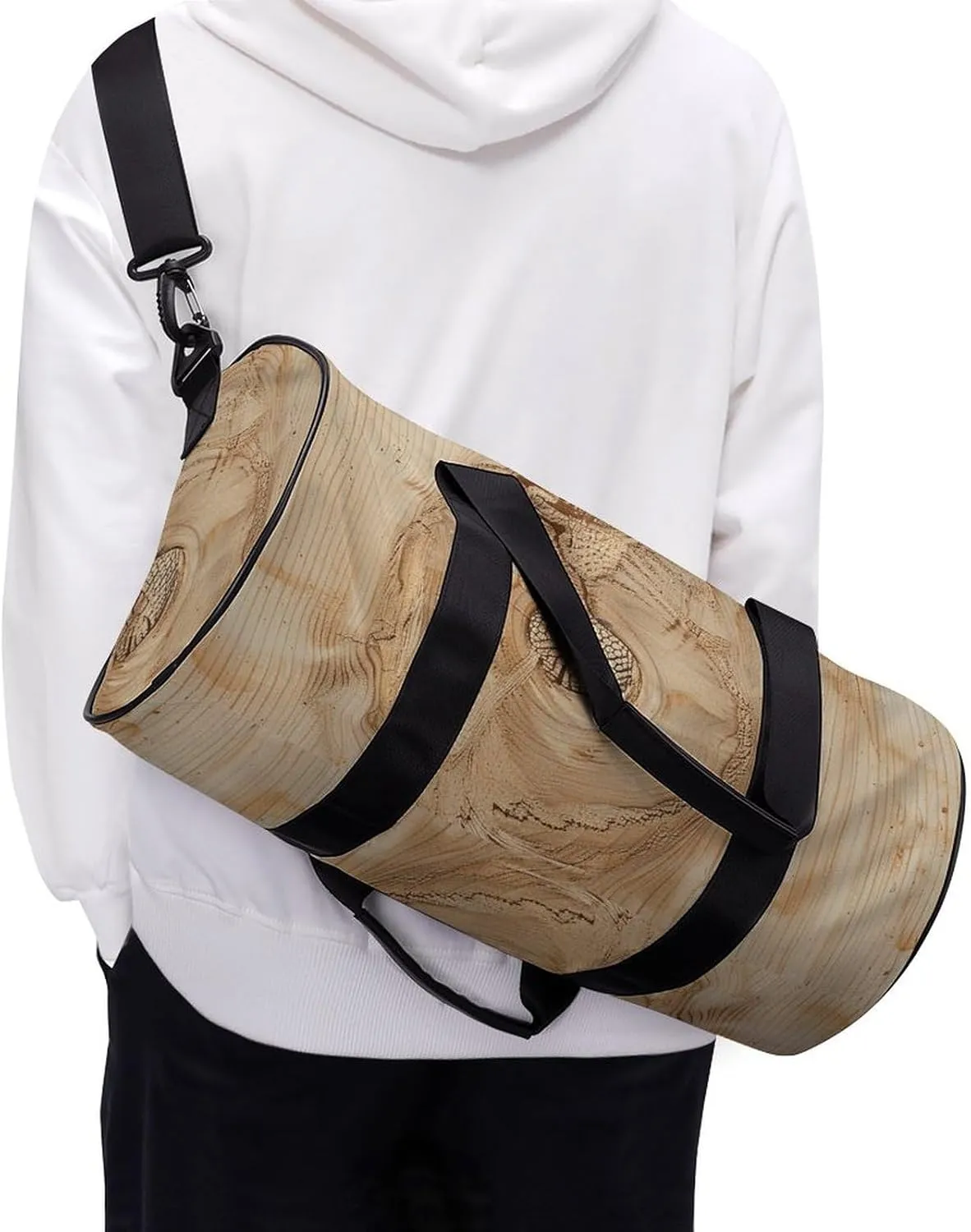 Gym Bag Large Circular Crack Duffel Bag for Men Women Overnight Bag with Shoe Compartment Workout Bags