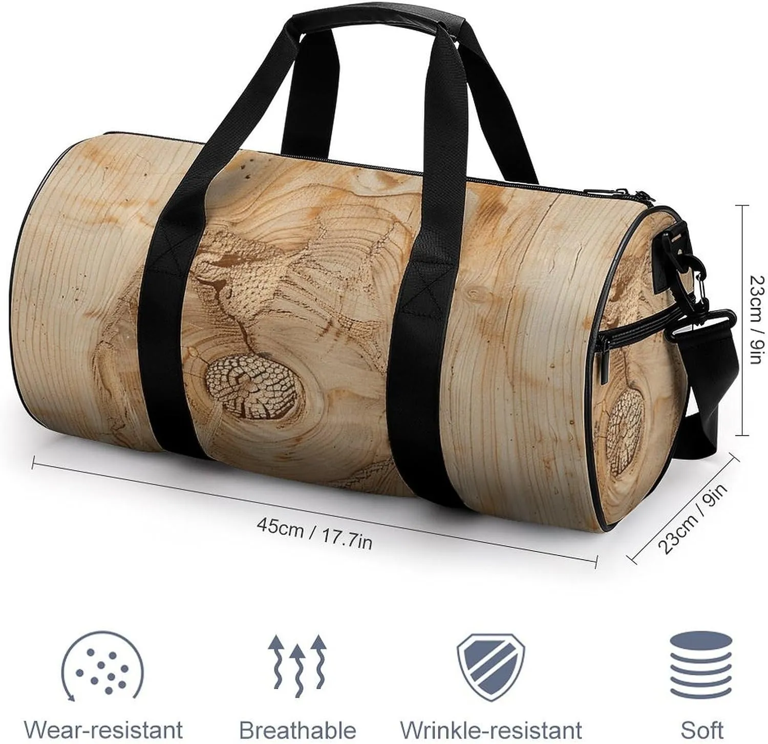 Gym Bag Large Circular Crack Duffel Bag for Men Women Overnight Bag with Shoe Compartment Workout Bags