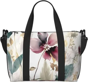 Gym Bag Modern Botanical Duffel Bag for Men Women Travel Overnight Bag with Shoe Compartment Workout Bags