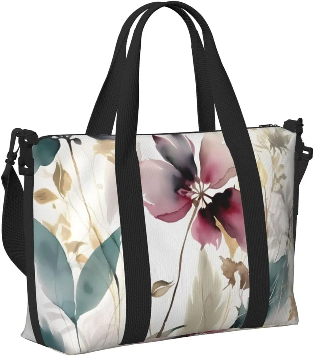 Gym Bag Modern Botanical Duffel Bag for Men Women Travel Overnight Bag with Shoe Compartment Workout Bags