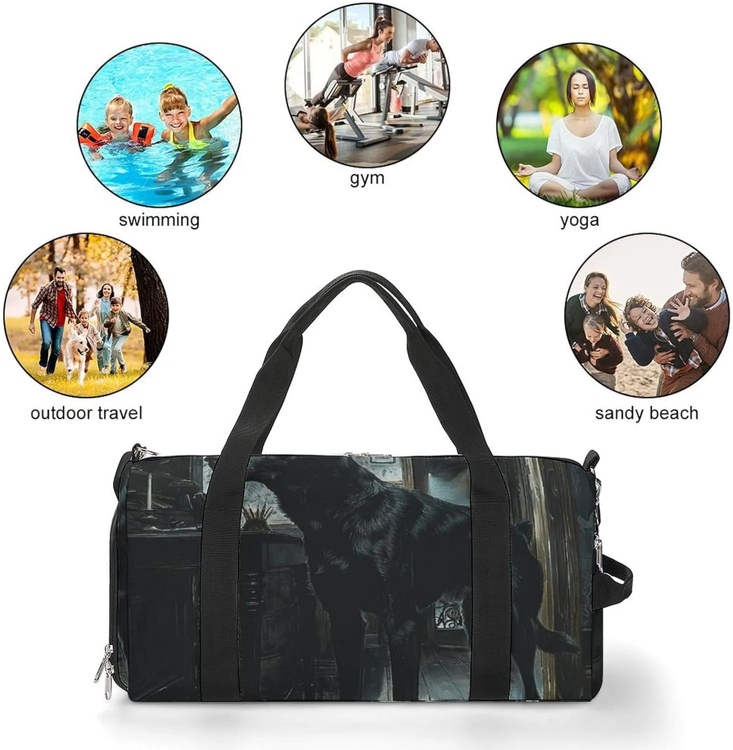 Gym Bag Next to The Table Duffel Bag for Men Women Overnight Bag with Shoe Compartment Workout Bags