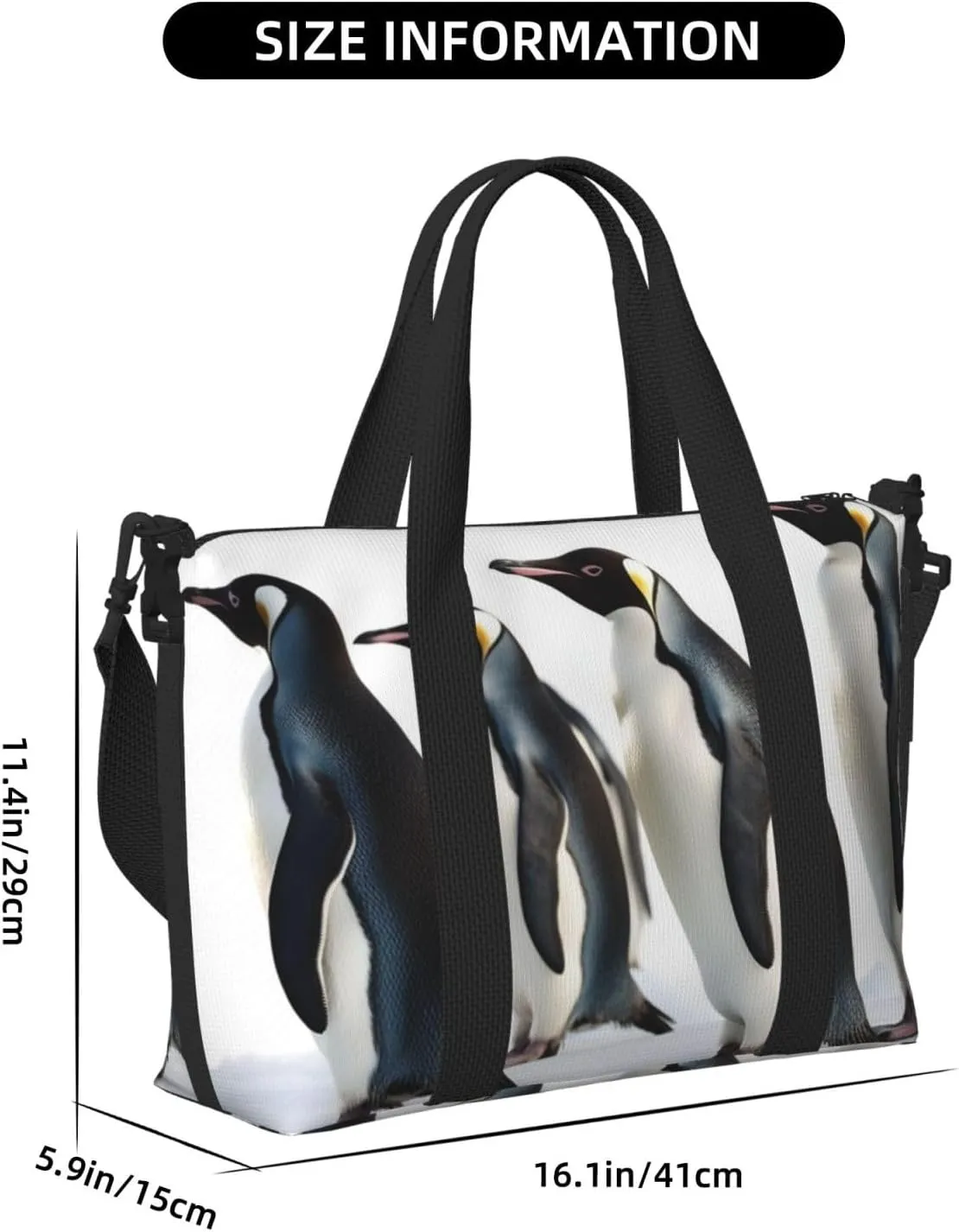 Gym Bag Penguins Duffel Bag for Men Women Travel Overnight Bag with Shoe Compartment Workout Bags