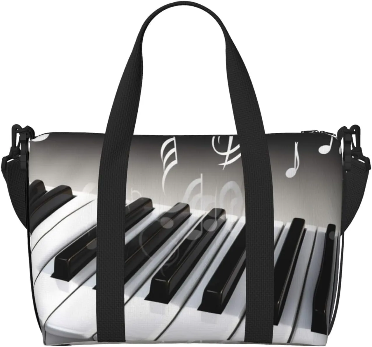 Gym Bag Piano Music Symbol Duffel Bag for Men Women Travel Overnight Bag with Shoe Compartment Workout Bags
