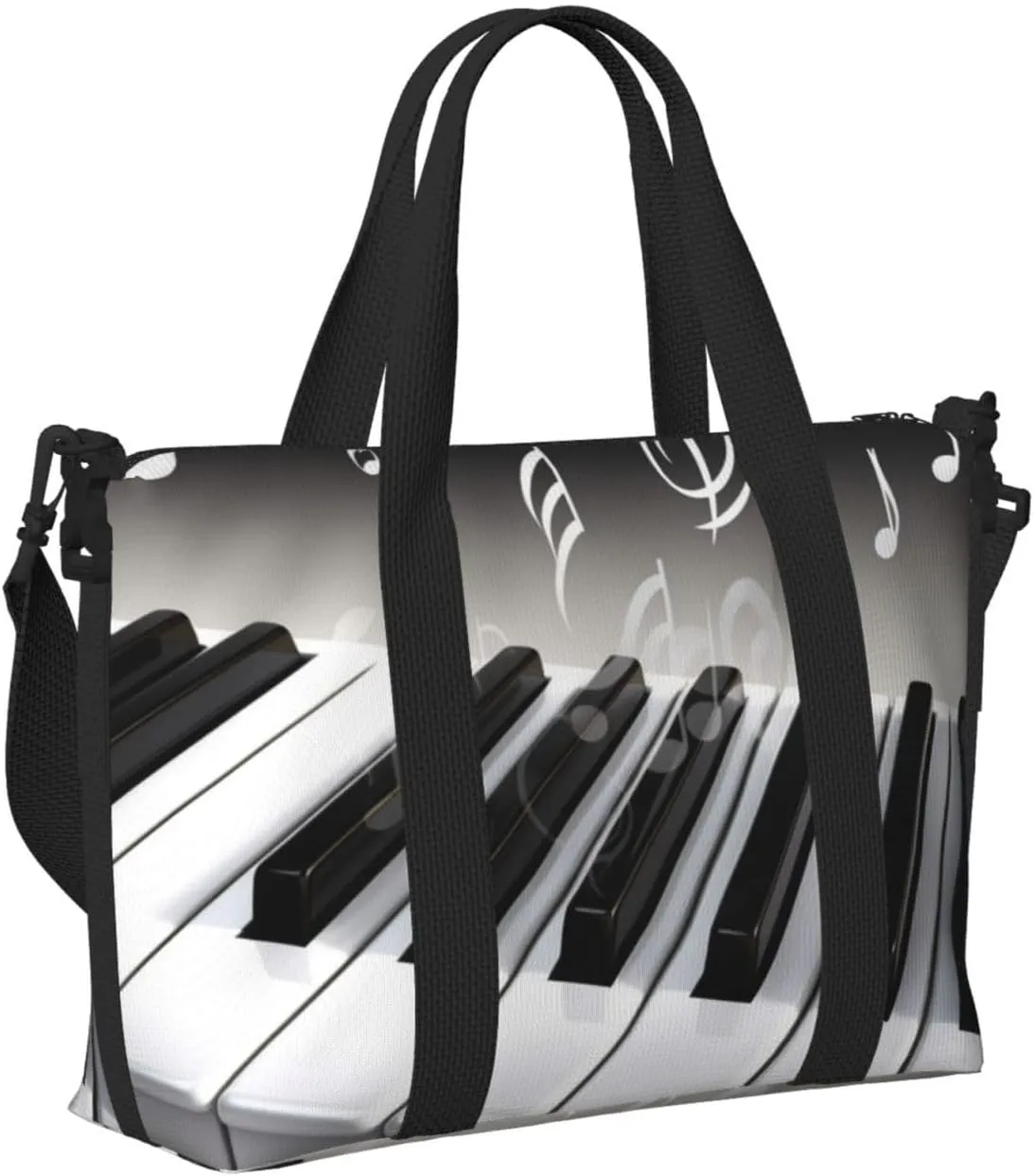 Gym Bag Piano Music Symbol Duffel Bag for Men Women Travel Overnight Bag with Shoe Compartment Workout Bags