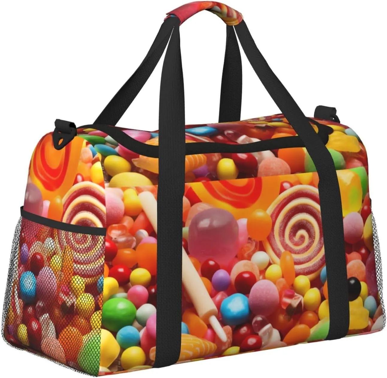 Gym Bag Sweet Candies Duffel Bag for Men Women Travel Overnight Bag with Shoe Compartment Workout Bags