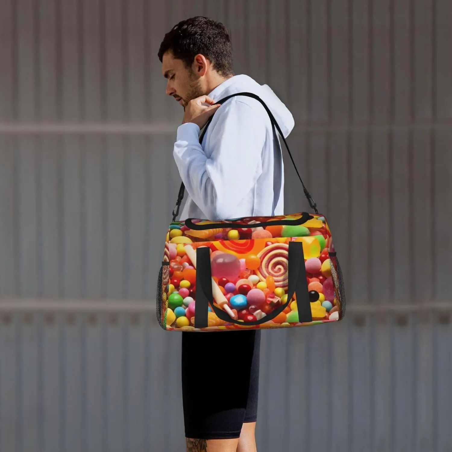Gym Bag Sweet Candies Duffel Bag for Men Women Travel Overnight Bag with Shoe Compartment Workout Bags