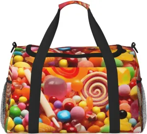 Gym Bag Sweet Candies Duffel Bag for Men Women Travel Overnight Bag with Shoe Compartment Workout Bags