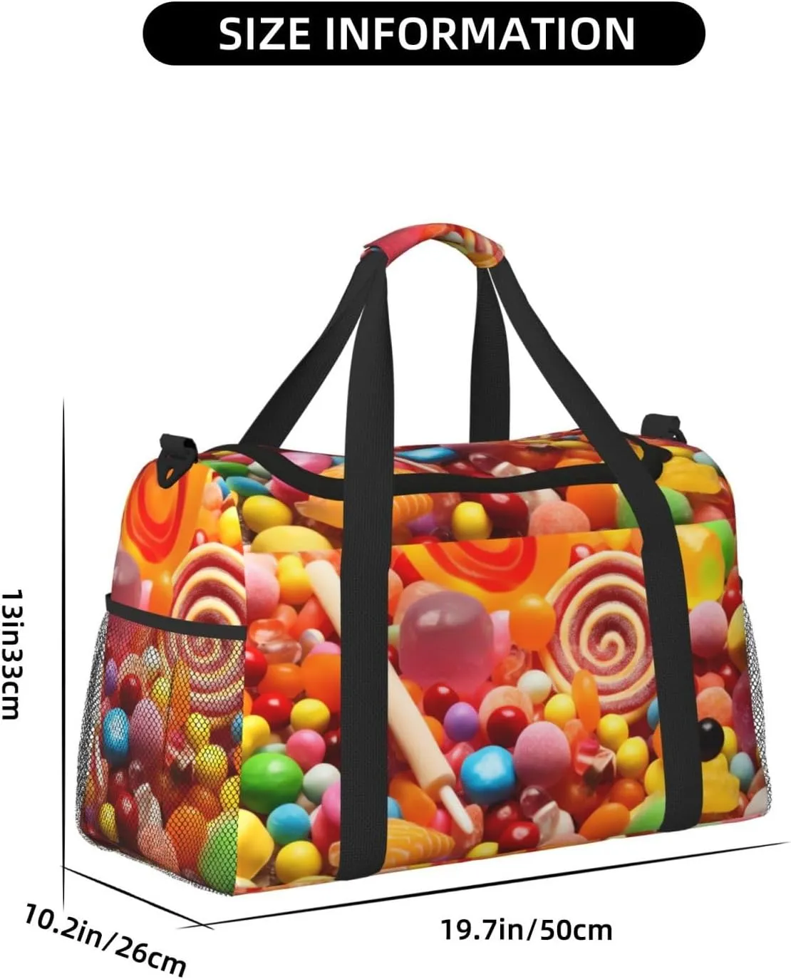 Gym Bag Sweet Candies Duffel Bag for Men Women Travel Overnight Bag with Shoe Compartment Workout Bags