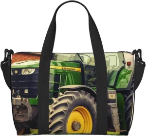 Gym Bag Tractor Theme Duffel Bag for Men Women Travel Overnight Bag with Shoe Compartment Workout Bags