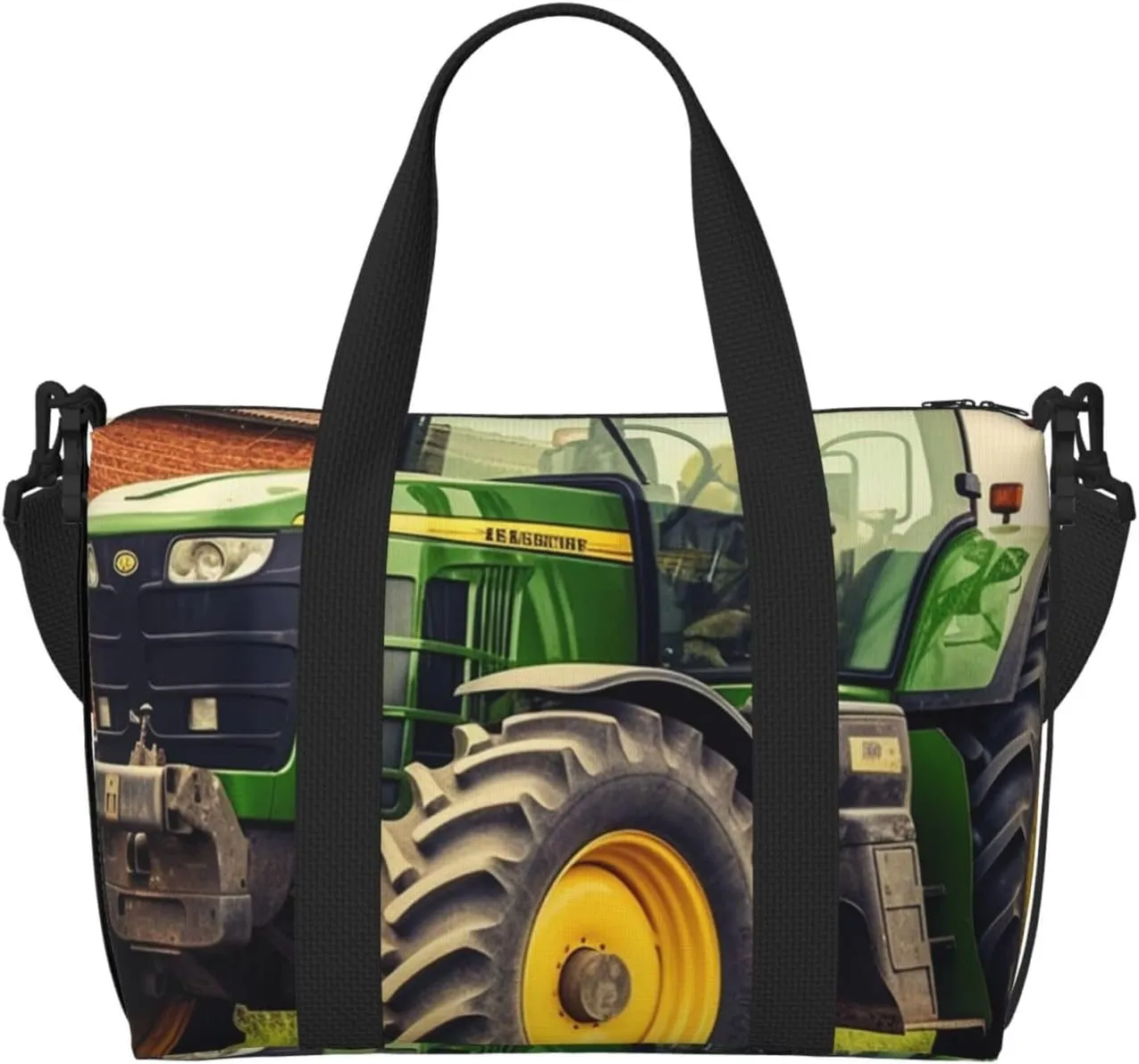 Gym Bag Tractor Theme Duffel Bag for Men Women Travel Overnight Bag with Shoe Compartment Workout Bags
